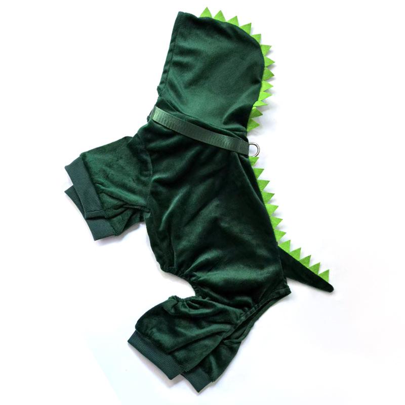 Pet Cat & Dog Dinosaur Costume with Leash Buckle - Multi-Color Four-Legged Outfit
