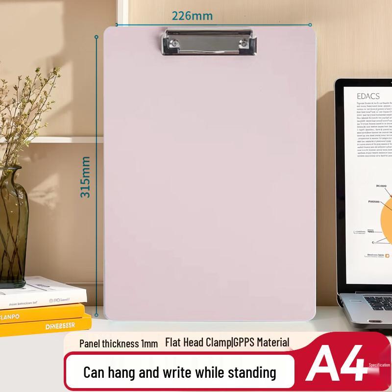 

A4 Hardboard Writing Pad Clipboard with Paper Clip - Office Supplies