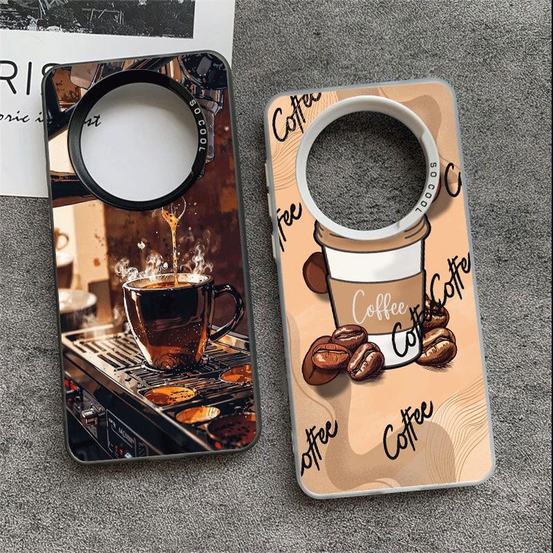 Black Coffee Fashion Style Soft Phone Case for Samsung Galaxy S24 S25 FE S26 Edge S23 Ultra S22 Plus S21 + Shockproof Cover Back
