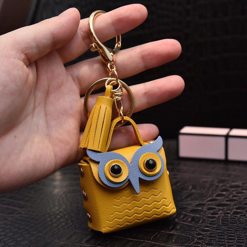 Cute Key Bag Owl Coin Purse Mini School Bag Car Key Chain Pendant Lady Wallet Leather Coin Purses Coin Purse Keychain