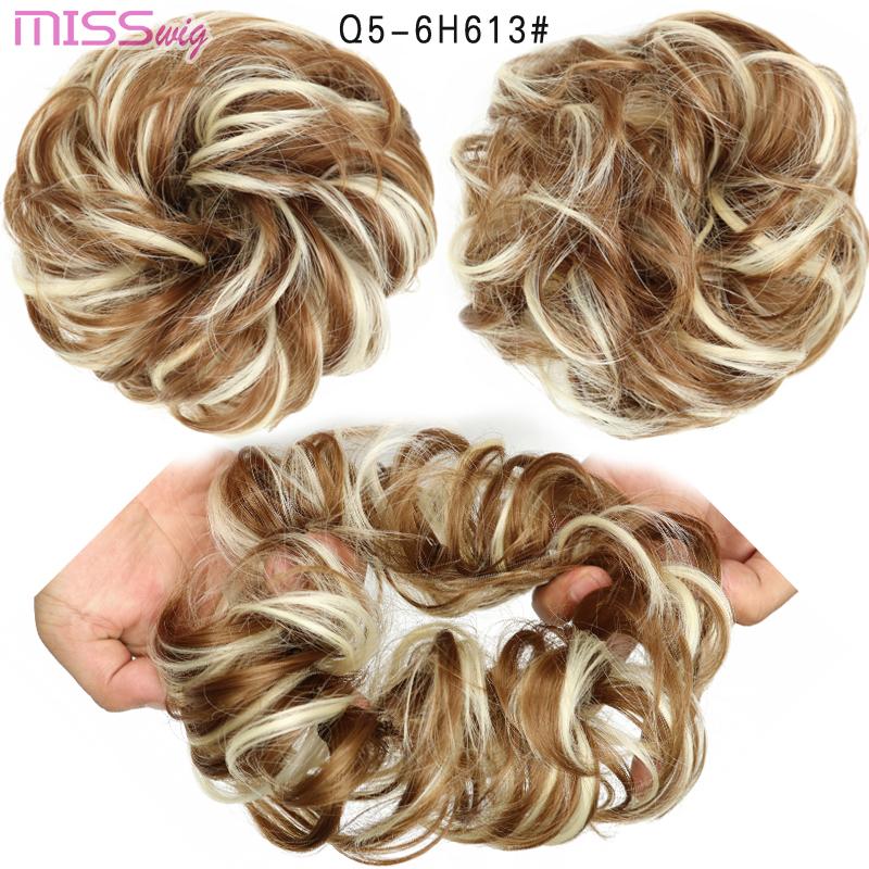 

Женские синтетические гибкие пучки для волос MISS WIG, вьющиеся резинки для волос, эластичные волнистые резинки для волос, резинка для волос, накидка