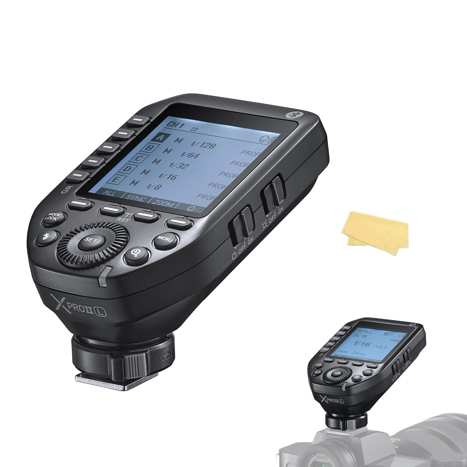 

Передатчик GODOX TTL Беспроводная система Вспышка Триггер Высокоскоростная синхронизация Передатчик HSS 16 групп 32 канала Совместимость с приложением Простота в эксплуатации Совместимость