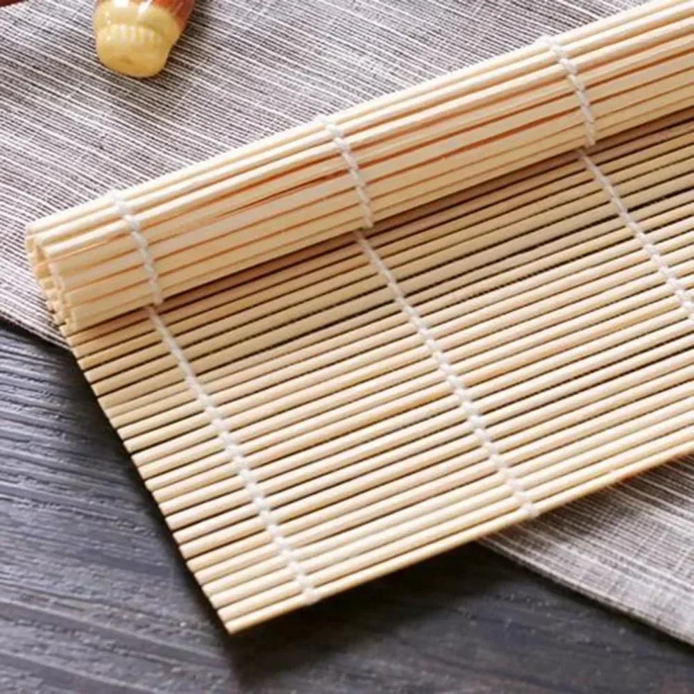 24X24cm/27X27cm/30X30cm Homemade No-stick Bamboo Sushi Mat Kitchen Sushi Roller Mat Heat Resistance Bamboo Roll Up Sushi Mat