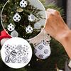 Christmas White Patterned Pendant Christmas Tree Hanging Set Artistic Ornaments For Festive Decor Mini Easter Eggs For Crafts