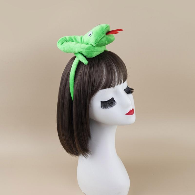 Snake Role Play Costume Set with Headband Tail Bowtie Skirt Halloween Snake Outfit Accessory for Kids Boy Girl Cosplay