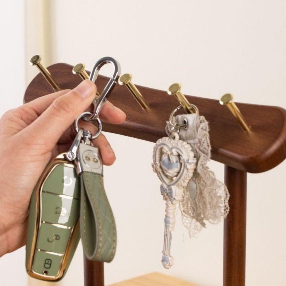 Wooden Key Storage Rack Eco-Friendly Space Saving Jewelry Display Rack Moisture-proof Large Capacity Table Shelf Hallway