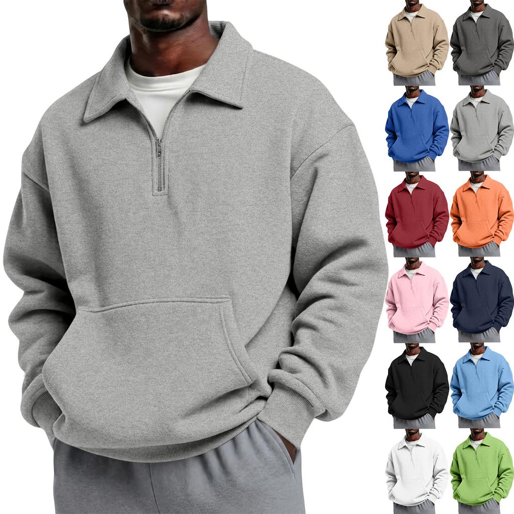 Men's Casual Hooded Sweatshirt with Multiple Pockets Long Sleeve Athletic Pullover