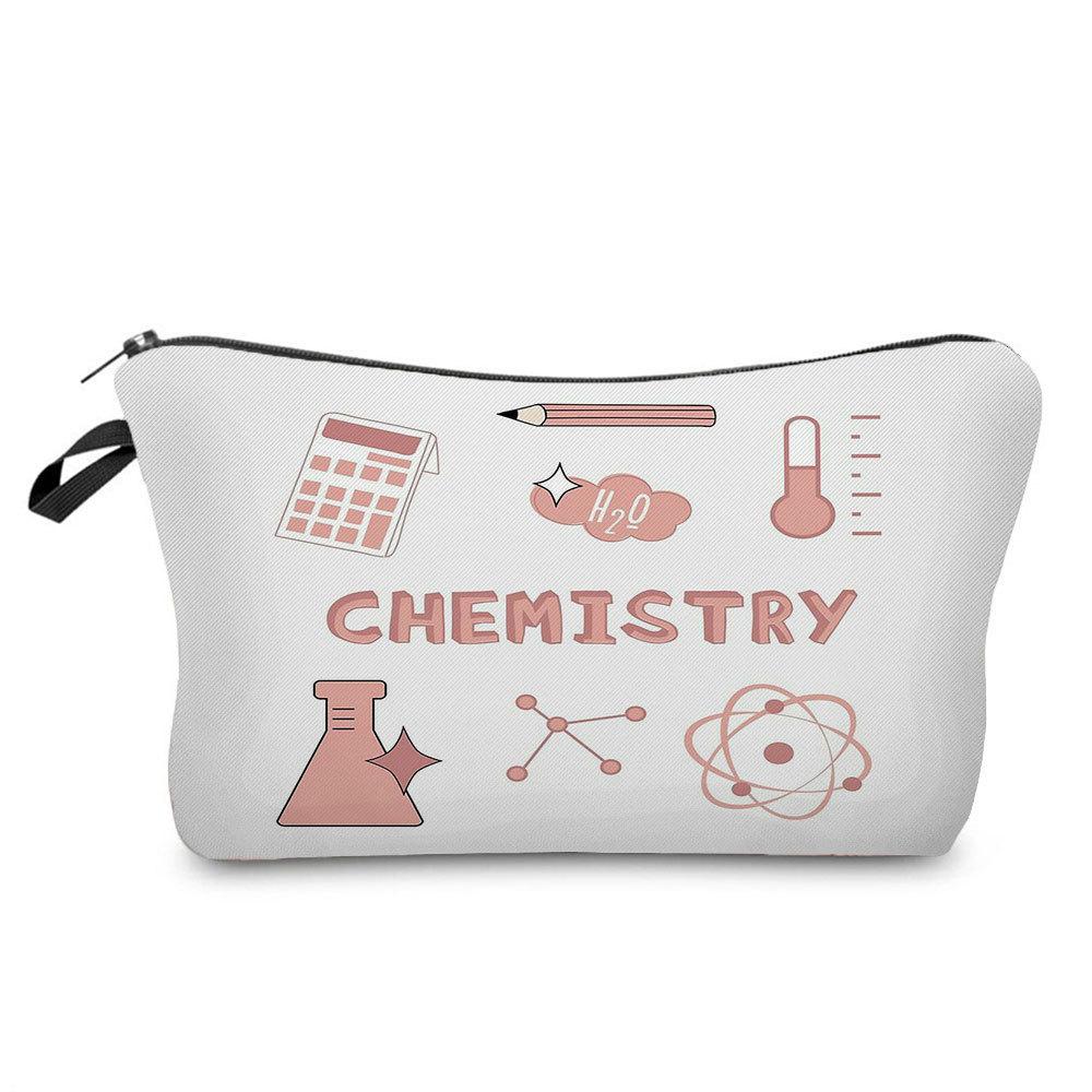 Women Chemical Physics Formulas Print Cosmetic Bag Toiletries Organize Travel Storage Case 6768