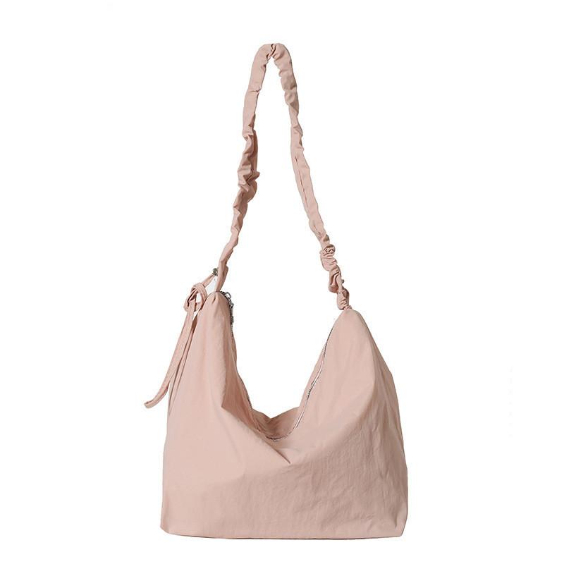 Summer 2024 Trendy Nylon Shoulder Tote Bag For Women Versatile Street Style Pink