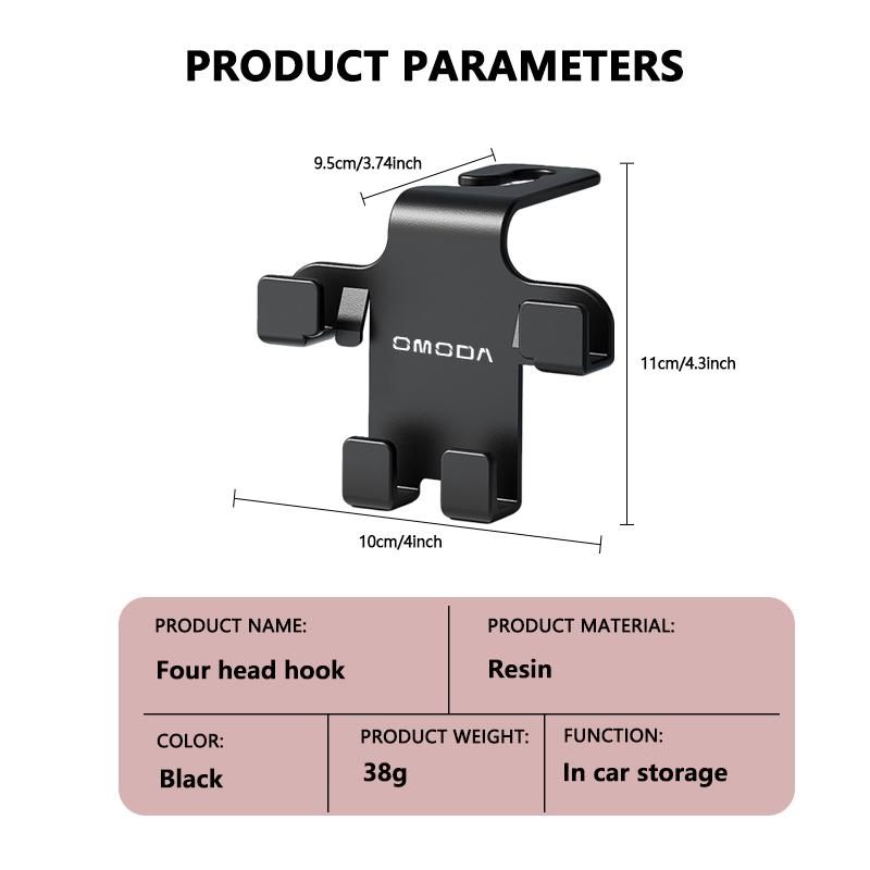 Universal Headrest Hanger Car Seat Back Hook Organizer Holder For Chery Omoda 5 GT C5 GT S5 E5 O5 GT A9 EV PRO PHEV FX