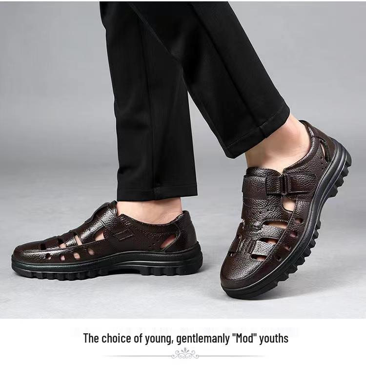 Men's Casual Summer Breathable Pointed Toe British Sandals for Weddings/Grooms