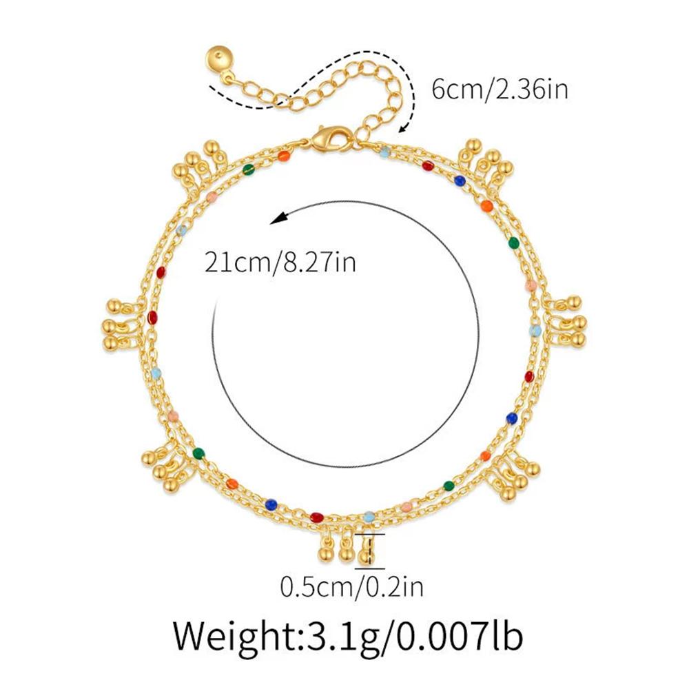 Bohemian Double-layer Design Simple Seaside Vacation Outfit Women's Style Ankle Chain Charming Jewelry
