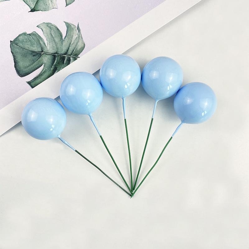 Sada zlatých kuličkových dekorací na dort - 10 kusů: Pěnová koule Narozeninová pekařská zapichovátka a doplňky na dezertní stůl