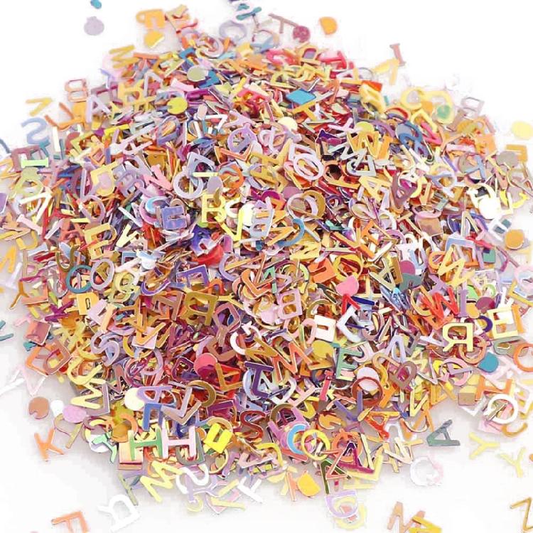 

15 Gram Holographic Letter Shaped Sequins Glitter Nail Art Decorations 1