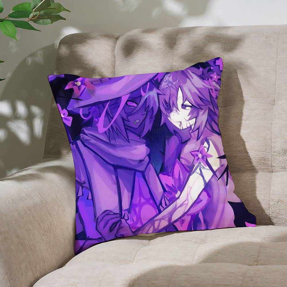 A-AzureS Anime Pillow Case Cushion Cover Soft Cute Throw Pillow Case For Car Sofa Pillowcase Polyester With Zipper