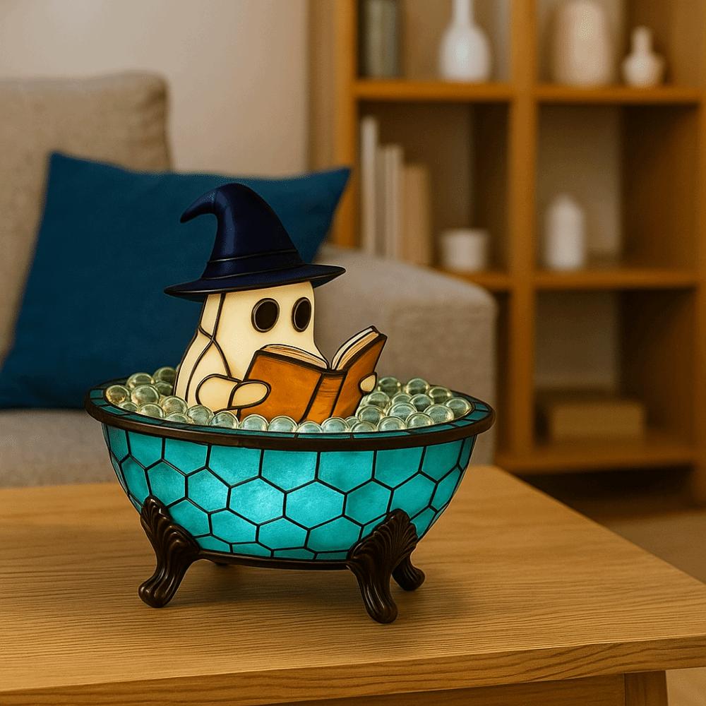 Soft Color Change Ghost Bubble Bath Lamp Resin Halloween Ghost Night Light  Indoor