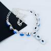 Natürlicher Blauer Angelit Edelstein Handgefertigte 925 Sterling Silber Halskette, Blaue Angelit Silber Halskette für Ehefrau, Unisex Halskette, Muttertagsgeschenk