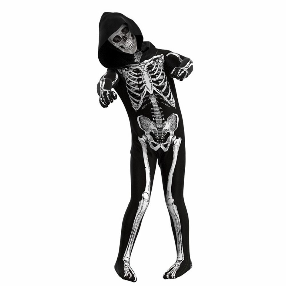 Separate Headgear Halloween Cosplay Costume Elastic Skull Bodysuits Cosplay Clothing Props  Party