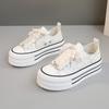 New Casual Height Increasing Platform Canvas Shoes Women Summer Outer White Sneakers Slipper Slip On Sandals Vulcanize Shoes