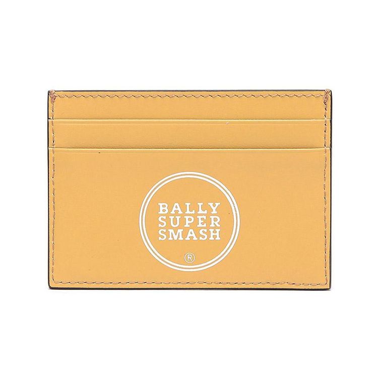 Bally Striped Leather Card Holder Men Accessories Gold BHAR-SS-32