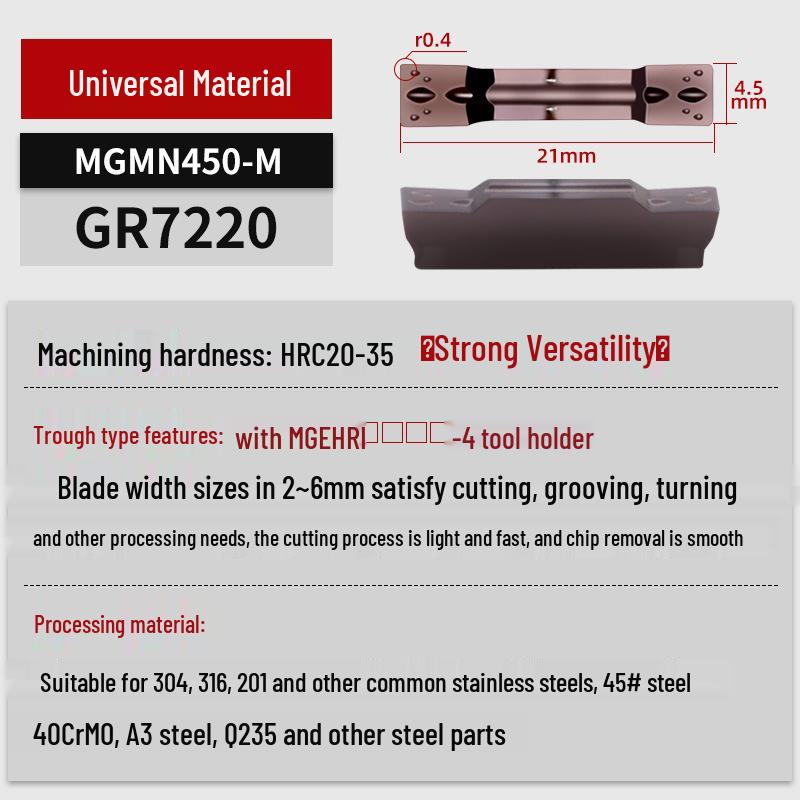 MGGN400/MGMN300/200 CNC Grooving and Parting Cutter Blade