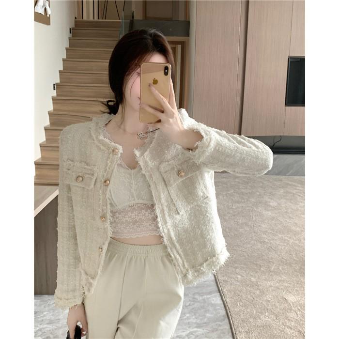 Women's French Noble Bouclé Slimming Cardigan Jacket - 2026 Spring/Autumn Collection