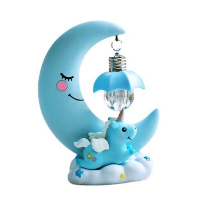 Cartoon Mond LED Nachtlicht Harz Babyzimmer Lampe Ornamente Nachttischlampe Kinder Geschenk Spielzeug