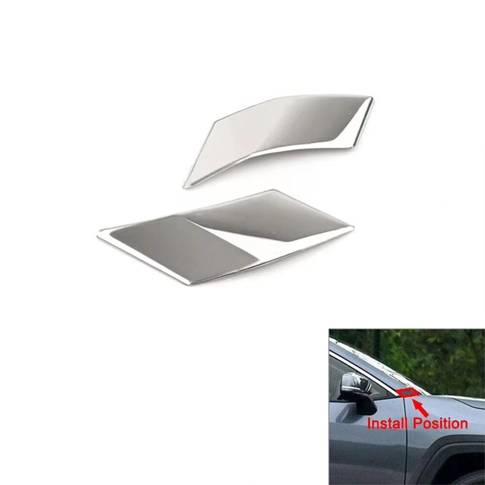 2pcs Chrome Front Door Side Window A Pillar Cover Trim For Toyota RAV4 -2024
