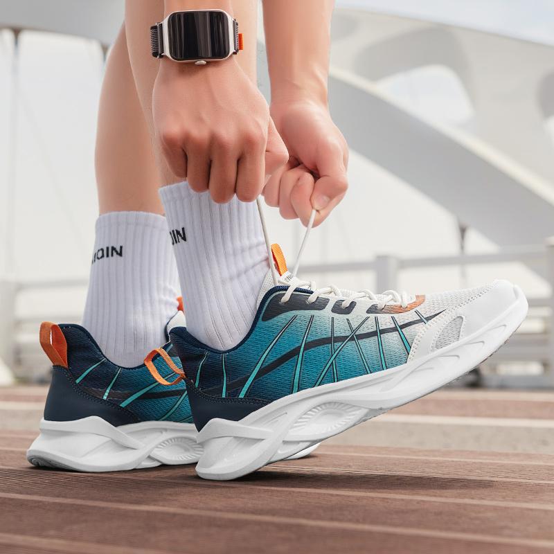 Men's Casual Mesh Sports Shoes Gradient Breathable Thick-soled  Shoes Trendy Shoes for All Season Lightweight and Versatile