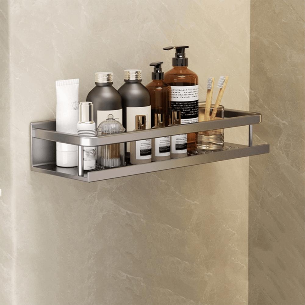 

Aluminum Zinc Zinc Alloy Shower Shelf Rectangle Shape Storage Rack Bathroom Shelf Shower Room Style 1