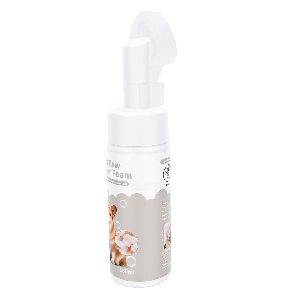 Pet Paws Cleaner Foam Gentle Foaming Cleanser with Soft Silicone Brush for Dirty Muddy Paws 150ml