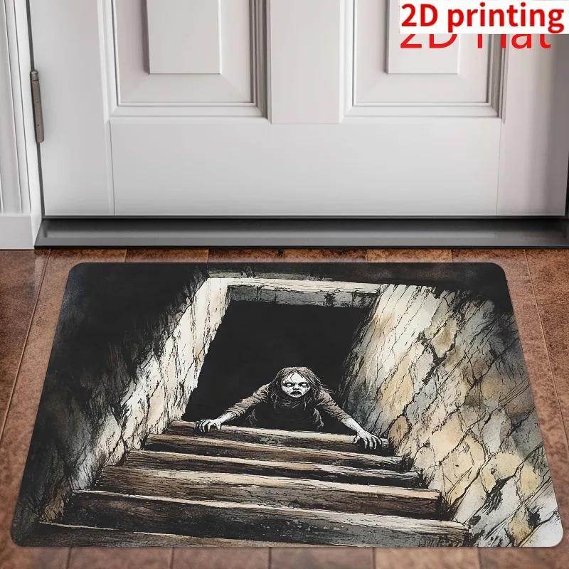 Halloween 3D Sewer Floor Carpet Horror Movie Clown Door Mat Indoor and Outdoor Universal Holiday Home Decoration