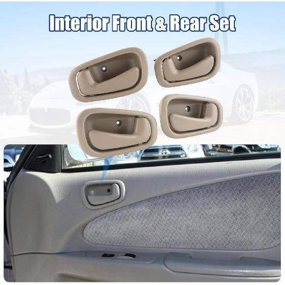 NPAUTO Interior Front Rear Door Handles Driver Passenger Side Pair Replacement For 1998 1999 2000 2001 2002 Toyota Corolla Chevy Prizm Manual Lock