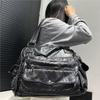 Ladies Y2K Spice Girl Washed Shoulder Bag Large Capacity Wasteland Front Pocket Tote Bag