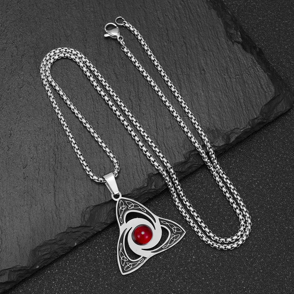 Viking Trinity Knot Pendant Titanium Steel Necklace Minimalist Couple Jewelry