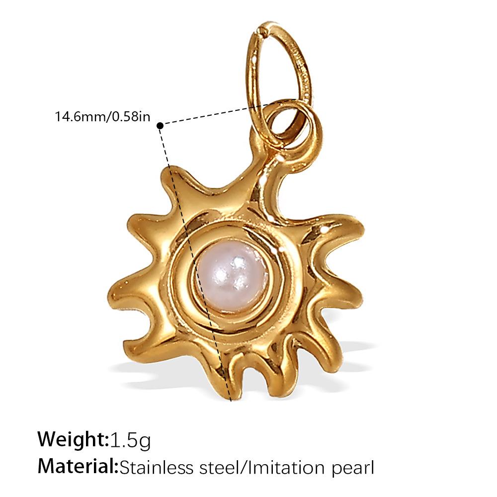 Sun Moon Stainless Steel Gold Plated Pendant Jewelry Versatile Pendant Necklace Women