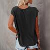 Camisetas para Mujer Cuello en V Manga Corta Corte Holgado Camisa de Verano Suave Transpirable Casual Básica Camiseta para Ponerse Capas