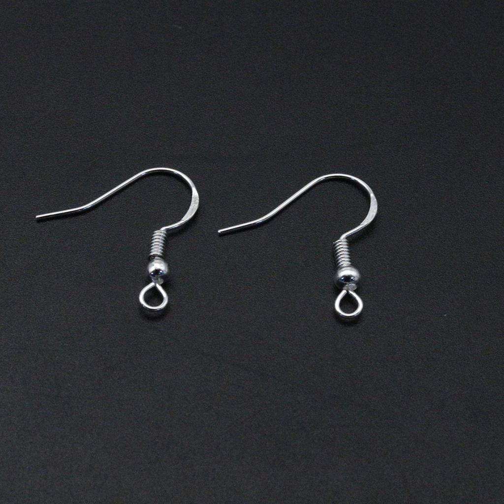 50pcs/ba Silver Color Zinc Alloy Ear Hook Earrings Hooks Jewelry Accessories