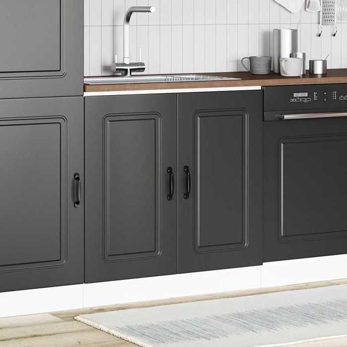 VidaXL Meuble bas pour évier Kalmar noir 80x46x81,5 cm bois ingénierie 853448