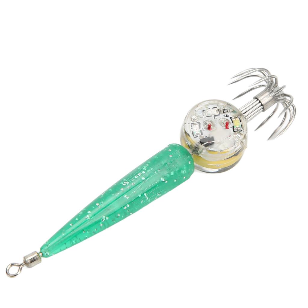 Światło Przynęty Wędkarskiej Haczyk Niskie Zużycie Energii LED Świecący Haczyk Wędkarski do Wędkarstwa MorskiegoZielony