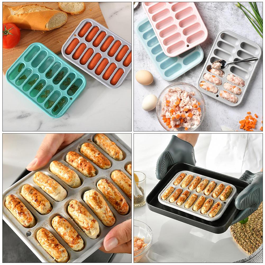 Silikon Eiswürfelschale Antihaft-Würfel Haushalt Wiederverwendbare Backform Wurstform Silica Gel