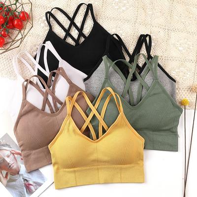 Soutien-gorge de sport respirant Anti-transpiration pour femmes, haut de Fitness sans couture, soutien-gorge de Yoga, antichoc, haut court, Push-Up, haut d'entraînement de gymnastique pour filles