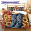 CowboyBoots Pattern Bedding Quilt Set Quilt Cover Pillowcase Home Decoration Birthday Gift (1 * Duvet Cover + 2 * Pillowcase, Without Core)