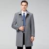 High-end cashmere men's mid-length coat, middle-aged autumn and winter windbreaker, loose woolen jacket, casual coat