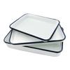 1PCS Handcrafted Vintage Tray White Enamel Home Cake Oven Baking Tray Square Retro Plates
