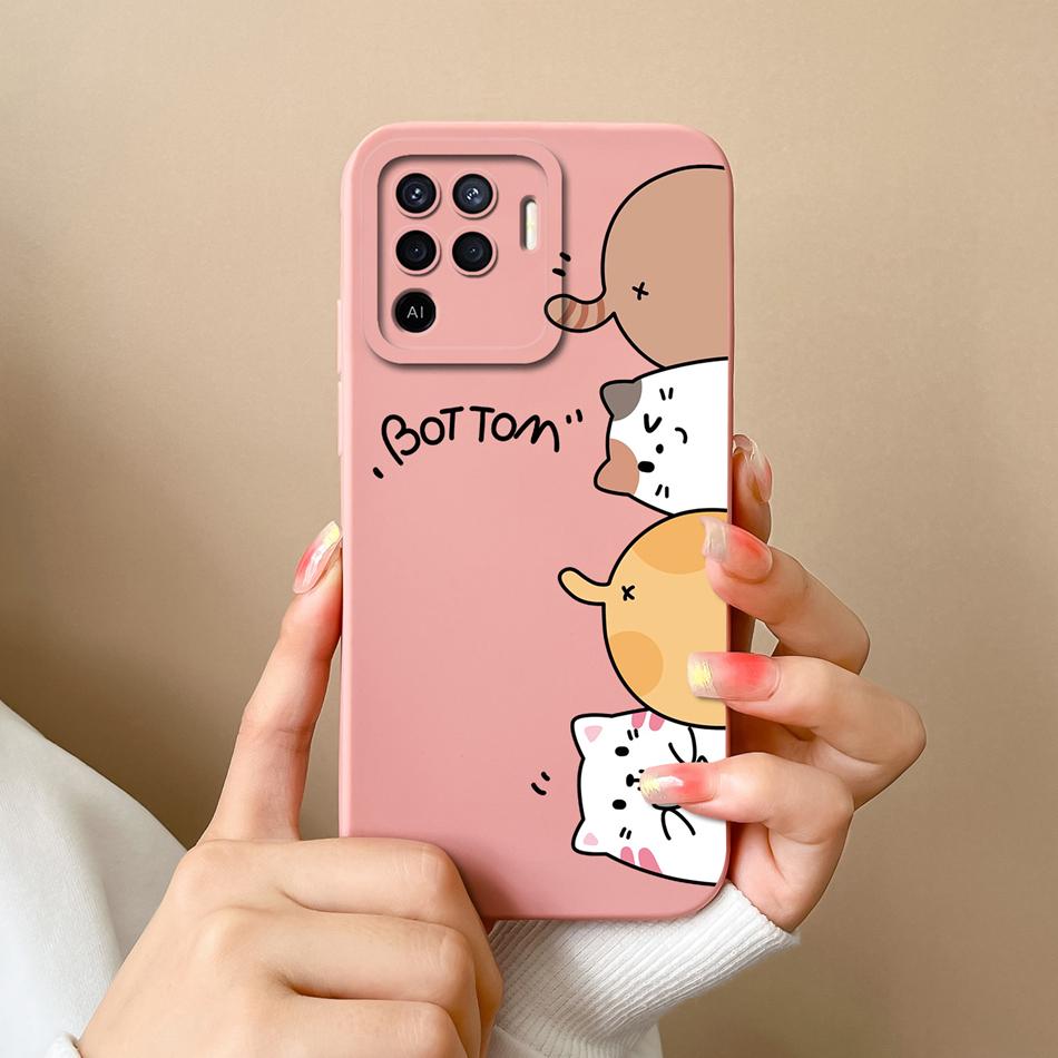 For Oppo Reno 5F 5 Lite 5Z 5K Case Cute Design Full Protection Phone Housing For Oppo Reno5 5G Soft Liquid Silicone Back Covers