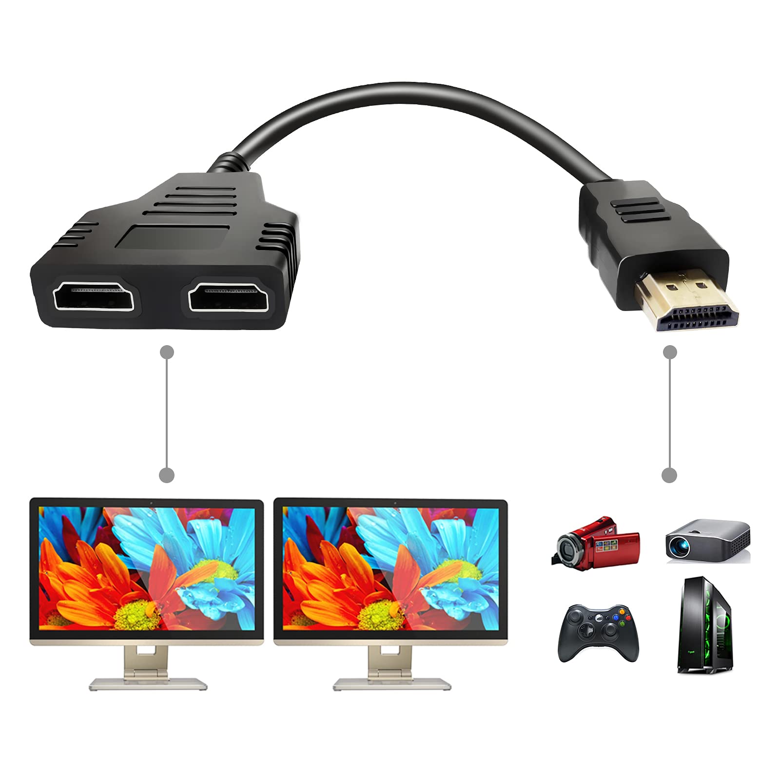 

Кабель Batu HDMI 1080P Male to Dual HDMI Female Мультимедийный интерфейс HDMI Splitter Adapter Way HDMI HD LED LCD TV 1-2