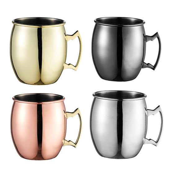 Moscow Mule Cup Stainless Steel Hammered Copper Plated Mug Rust-Proof Cocktail Cup for Whiskey Beer Iced Coffee Dishwasher Safe Gifts