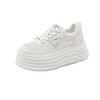 2025 New Thick-soled Leather Little White Shoes Women's Mesh Single Shoes Sports Shoes Women's Korean Version Inner Height-increasing Casual Board Sh