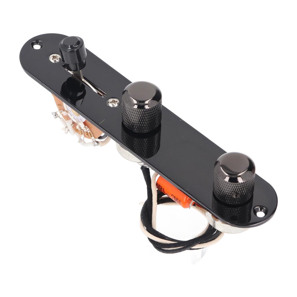 Loaded Guitar Control Plate Prewired 3 Way Blade Switch for Telecaster Electric Guitar Parts Black
